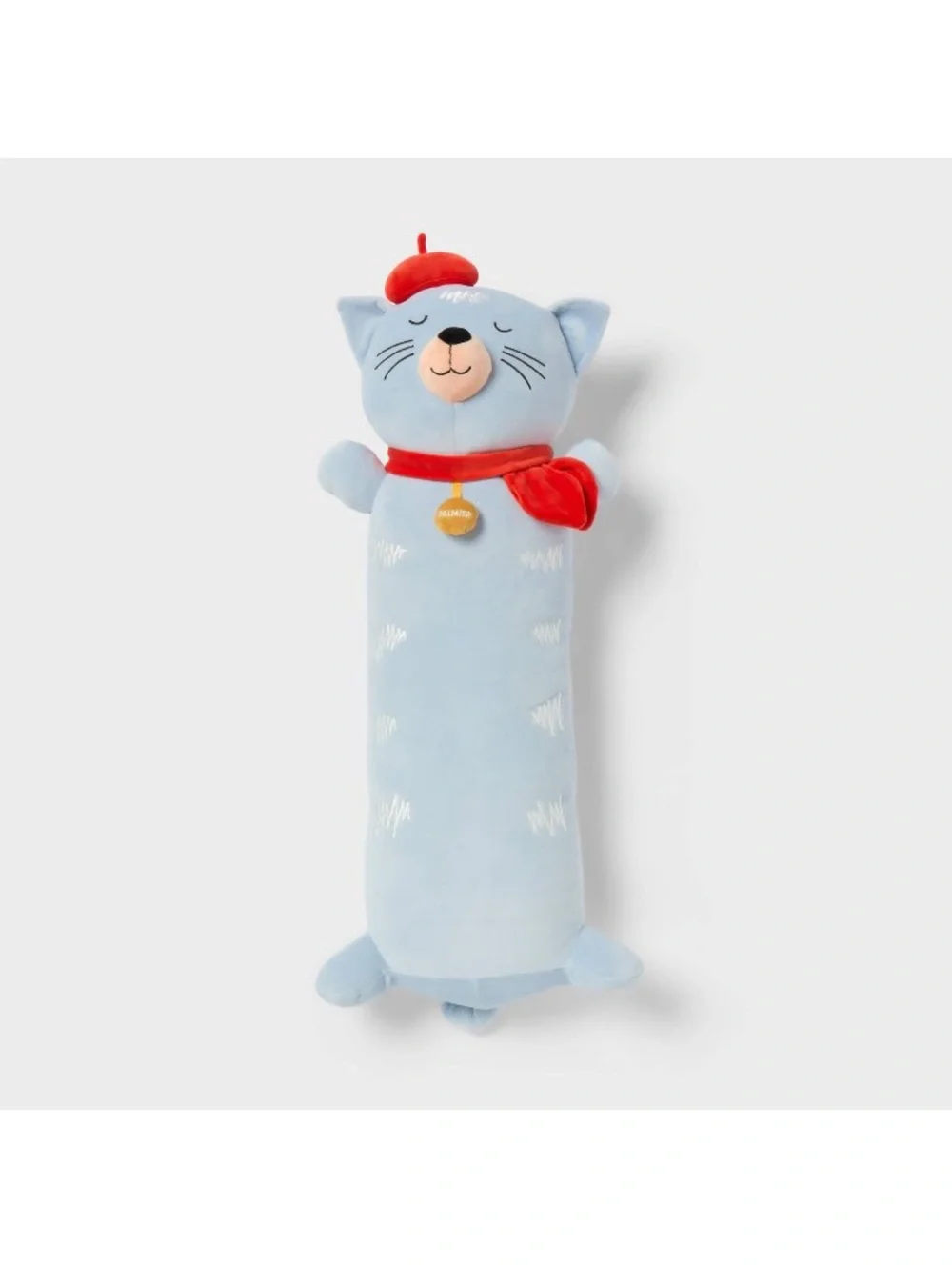 Pillowfort Cat Kids’ Long Weighted Plush Throw Pillow Blue